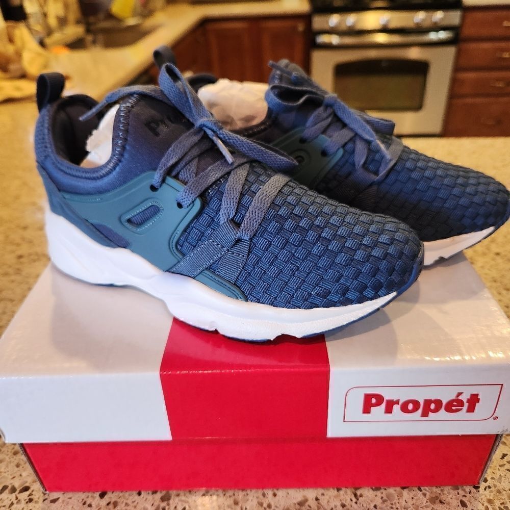 Propet Womens Stability Ultraweave Navy Blue Sneakers Size 6M
